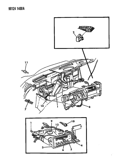 1990 Chrysler Town & Country Control, Air Conditioner Diagram