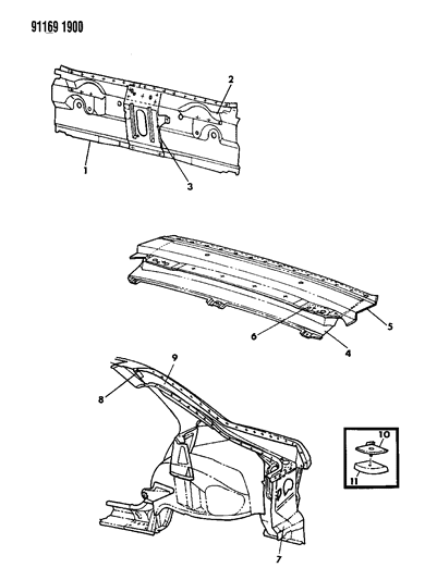 1991 Dodge Shadow Liftgate Opening Panel Diagram