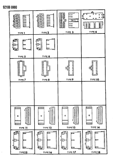1992 Dodge Grand Caravan Insulators 13-16-21 Way Diagram