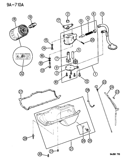 1994 Jeep Wrangler Pan-Engine Oil Diagram for 53020560