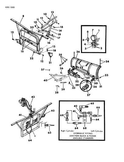 1985 Dodge W150 Plow, Snow And Attaching Service Parts Diagram