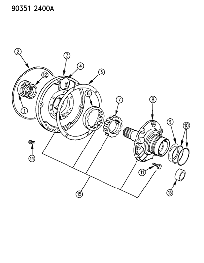 1992 Dodge Ramcharger Oil Pump With Reaction Shaft Diagram 2