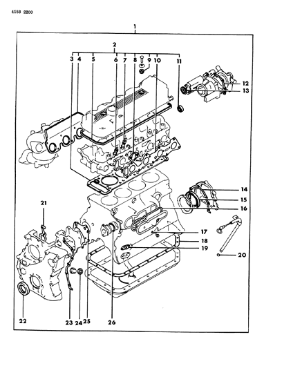 1984 Chrysler Executive Sedan Engine Overhaul Gasket Set Diagram