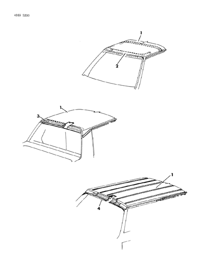 1984 Chrysler Executive Sedan Roof Panel Diagram