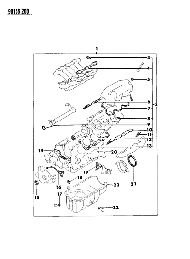 1990 Chrysler Town & Country Engine Gasket Sets Diagram