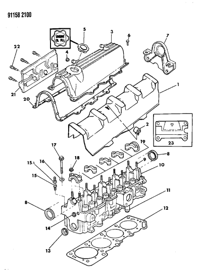 1991 Chrysler Town & Country Cylinder Head Diagram 1