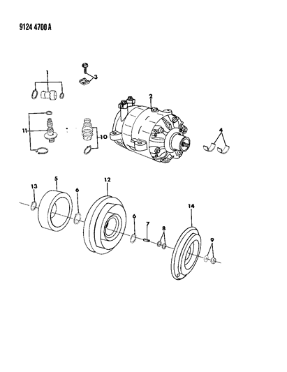 1989 Chrysler New Yorker A/C Compressor Diagram 2