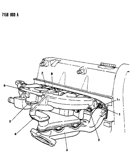 1987 Dodge Lancer Manifolds - Intake & Exhaust W / O Intercooler Diagram