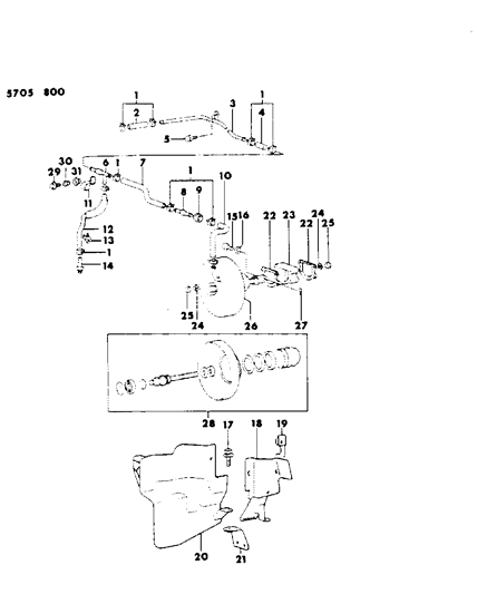 1986 Dodge Conquest Booster, Power Brake Diagram 1