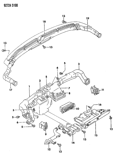 1994 Dodge Stealth Air Ducts & Outlets Diagram