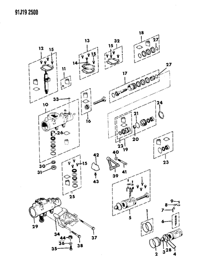 1993 Jeep Wrangler Steering Gear-Rack Pinion Diagram for 4713061