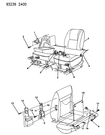 1993 Dodge Daytona Rear Fold Down Seat Diagram