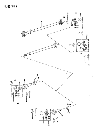 1987 Jeep Wrangler Shaft - Front Propeller Diagram