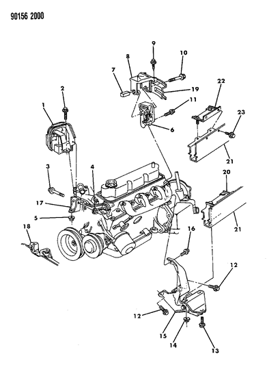 1990 Chrysler Town & Country Engine Mounting Diagram 3