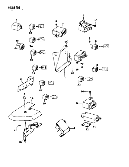 1991 Jeep Comanche Relay-Assembly Diagram for 83507045