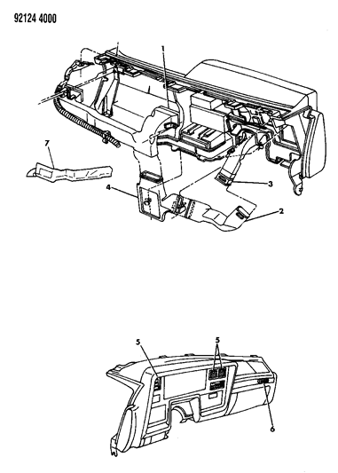 1992 Dodge Dynasty Air Distribution Ducts Diagram