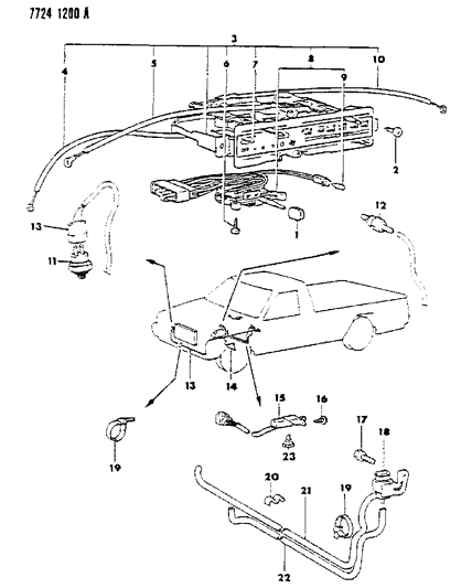 1988 Dodge Ram 50 Switch & Lamp SWITCHITCH Diagram for MB380804