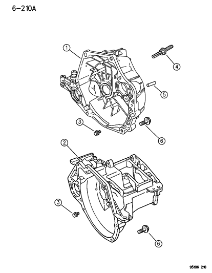 1995 Dodge Stratus Housing - Clutch & Mounting Bolts Diagram