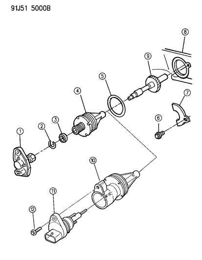 1991 Jeep Cherokee Cable, Speedometer & Pinion Diagram