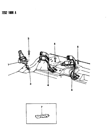 1987 Dodge Shadow Belt - Rear Seat Diagram