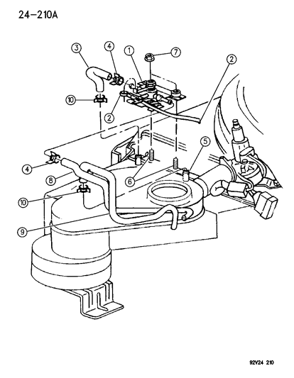 1993 Dodge Viper Hose-COOLANT-Engine Heater Nipple Diagram for 5245342
