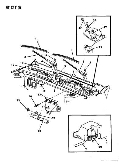 1991 Chrysler Imperial Windshield Wiper & Washer System Diagram