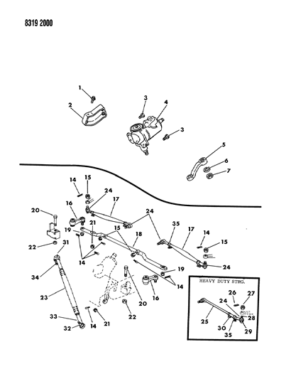 1988 Dodge Ram Van Gear & Linkage, Steering Diagram