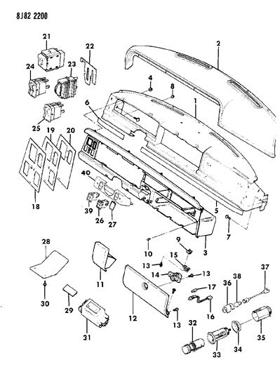 1988 Jeep Grand Wagoneer Clamp Cigar Lighter Diagram for 36000242