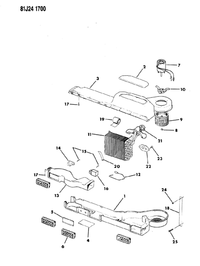 1986 Jeep Grand Wagoneer Evaporator And Blower, Air Conditioning Diagram 1