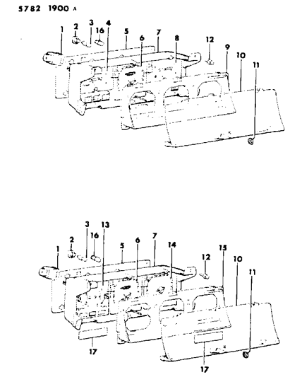 1986 Dodge Ram 50 Cluster, Instrument Panel Diagram 2