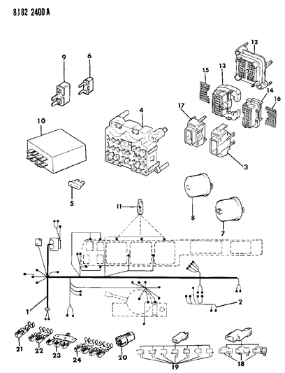 1987 Jeep J20 CROSSBREAKER Mini Circuit Diagram for 83507005