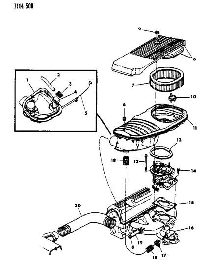 1987 Dodge Shadow Air Cleaner Diagram 4