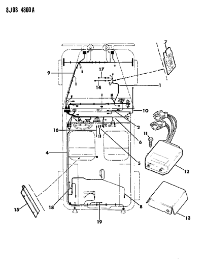 1988 Jeep Wrangler Harness - Engine Compartment And Body Diagram