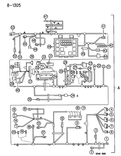 1994 Chrysler LHS Wiring - Headlamp To Dash Diagram