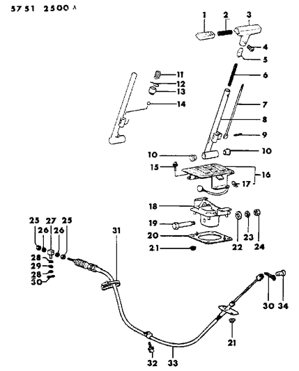 1986 Dodge Colt Controls, Gearshift Diagram