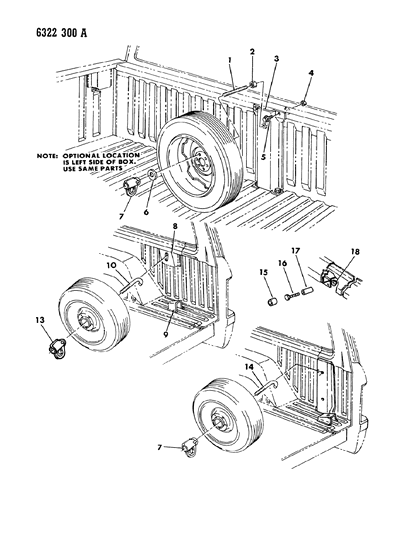 1987 Dodge Ramcharger Carrier, Spare Wheel Diagram