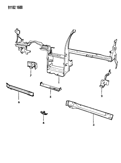 1991 Chrysler LeBaron Instrument Panel Reinforcement Diagram