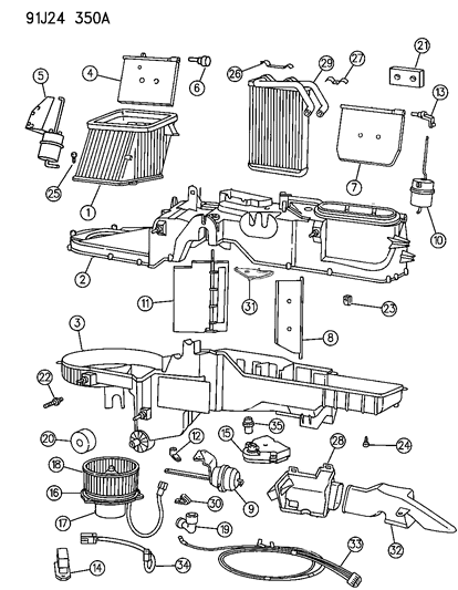 1993 Jeep Grand Wagoneer Heater Unit Diagram