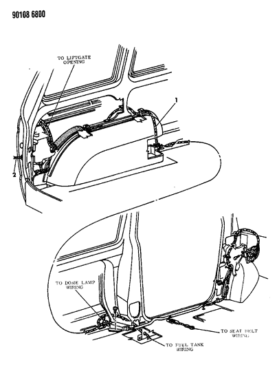 1990 Chrysler Town & Country Wiring - Body & Accessories Diagram