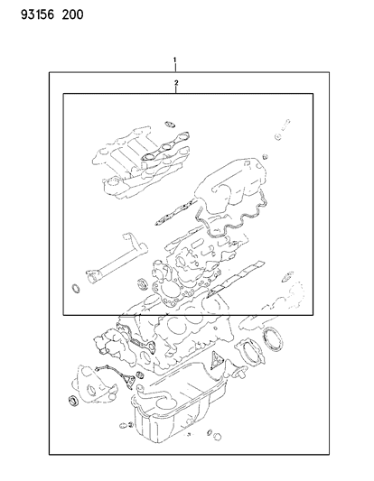 1993 Chrysler Town & Country Engine Gasket Sets Diagram