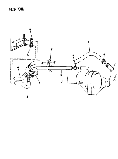 1993 Jeep Cherokee Hose-Water Valve Diagram for 52005752
