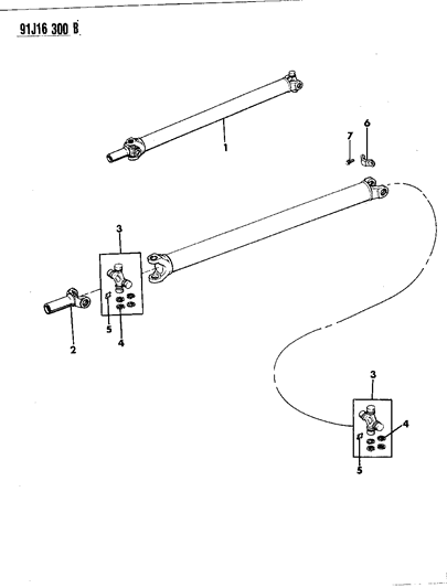 1991 Jeep Cherokee Shaft Diagram for 52098202