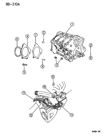 1994 Chrysler Town & Country Cylinder Block Diagram 3