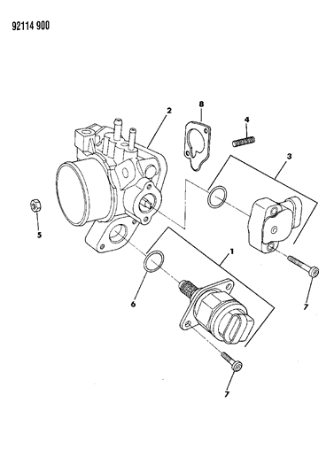 1992 Chrysler New Yorker Throttle Body Diagram for 5283222
