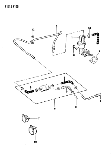 1984 Jeep Wrangler Fuel Pump & Filter Diagram 2