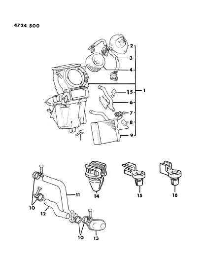1984 Dodge Colt Heater Unit & Heater Plumbing Diagram