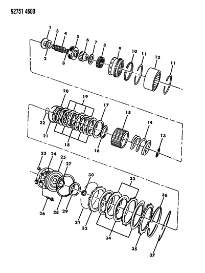1994 Dodge Colt Clutch, Overdrive With Gear Train Diagram