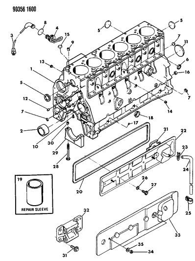 1990 Dodge D350 Cylinder Block Diagram 2