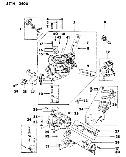 1985 Chrysler Conquest Carburetor Inner Parts Diagram