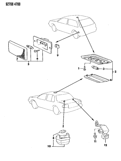 1992 Dodge Colt Lamp - Dome Diagram